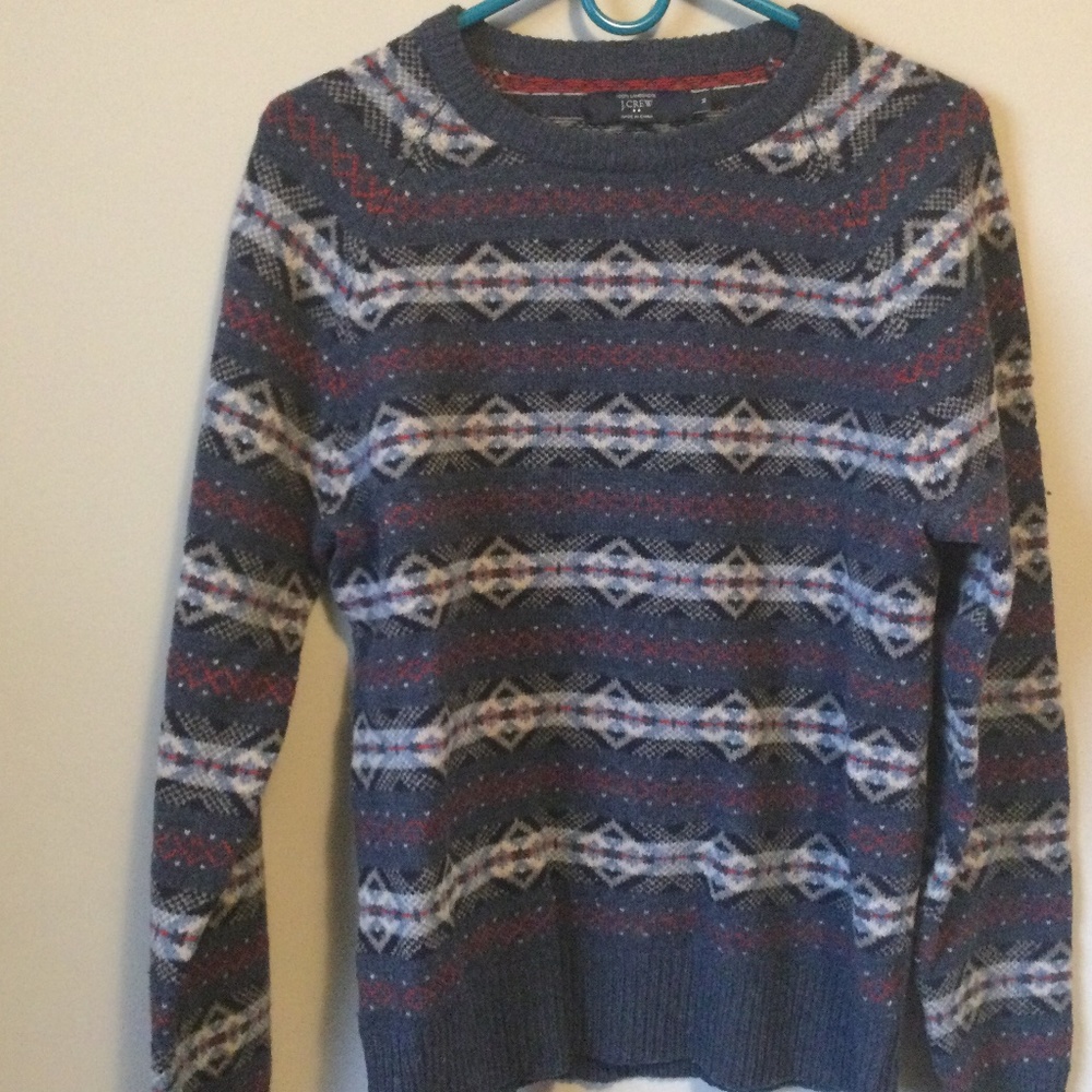 J.crew men holiday fair isle sweater size M